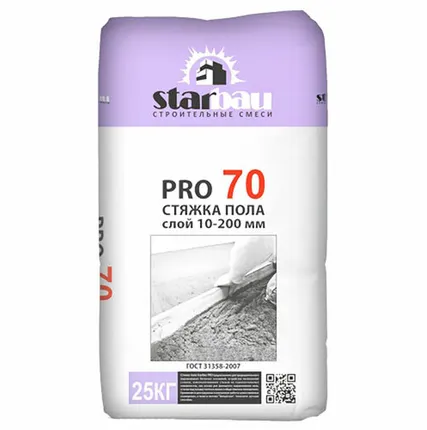 Фото №0 Стяжка для пола StarBau PRO 70 10-200мм 25кг