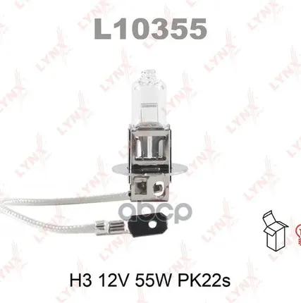 Фото №0 Лампа H3 12V55w Pk22s LYNXauto арт. L10355
