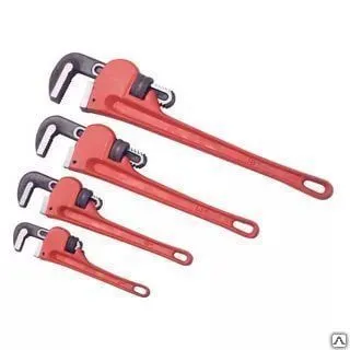 Фото №0 Ключ трубный рычажный 1xPROFI&quot;, Cr-V сталь, прямые губки, цельнокованный