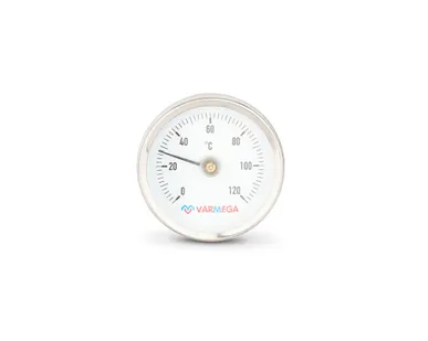 фото Термометр биметаллический Varmega накладной с пружиной, Ø корпуса=63 мм, t=0...120°С