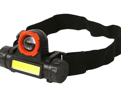 фото Фонарь налобный аккумуляторный 140лм, COB и XPE светодиоды, зум, Sturm 4052-01-140