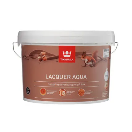 Фото №0 Лак интерьерный полуглянцевый Lacquer Aqua (Лак Аква) TIKKURILA 9 л бесцветный (база EP)