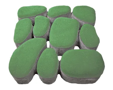 фото Тротуарная плитка Берит Морской берег Зеленая 500х500х100 на сером цементе