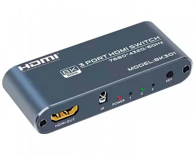 фото HDMI 2.1 8K-4K переключатель 3 входа 1 выход (Switch 3x1) Pro-HD