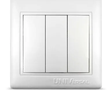 фото Выключатель 3-кл. СП Севиль 10А IP20 бел. UNIVersal С0043