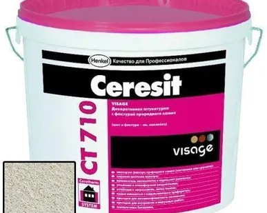 фото Штукатурка декоративная Ceresit CT 710 Visage Гранит Panama Cream