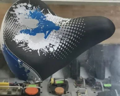 фото Седло велосипедное большое детское с пружинами, AZ-03 синее