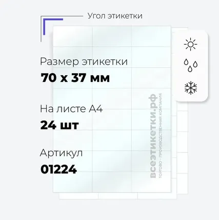 Фото №0 Всепогодные Прозрачные этикетки из полиэстера 10053 APLI