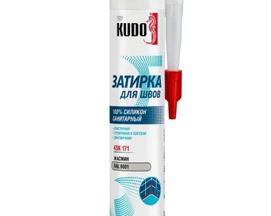 фото Затирка-герметик силиконовая санитарная KUDO KSK-171 жасмин RAL 9001 (280 мл)