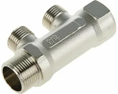 фото Коллектор резьбовой 3/4х3/4, 2 выхода 1/2, наружная/внутренняя Aqualink AQL02421