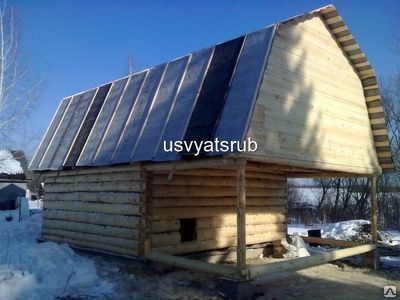 Фото №0 Сруб бани 6х6+терраса 3х6+мансарда