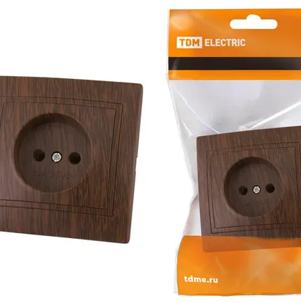 Фото №0 Розетка 2П 10А 250В "ЭКО" (бук) "Таймыр" TDM