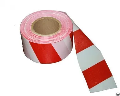 фото Лента для ограждений 75мм*200м бело-красная неклейкая TDStels
