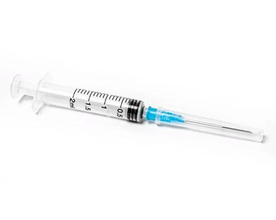 фото Шприц стерильный одноразовый 2 мл (с иглой 23G, трёхкомпонентный)
