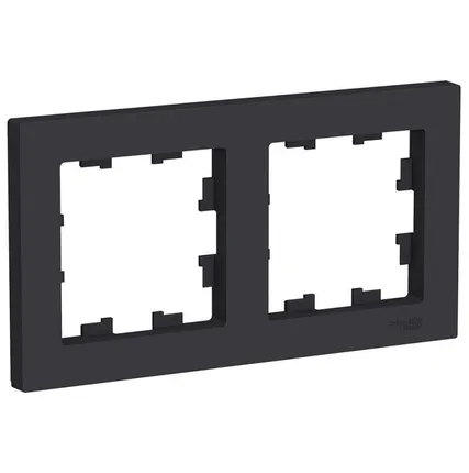 Фото №0 Рамка 2-м AtlasDesign универс. карбон SchE ATN001002