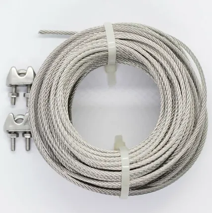 Фото №0 Трос из нержавеющей стали А2 2мм 20м + зажим 2шт
