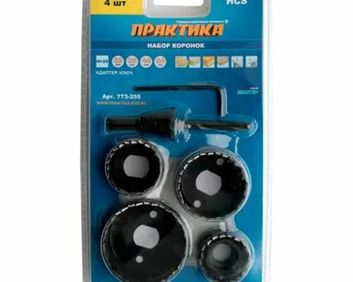 фото Набор коронок по дереву ПРАКТИКА HCS 32/35/44/54мм + адаптер 4шт 773-255