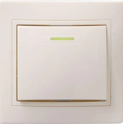 Фото №0 Выключатель 1-кл. СП Кварта 10А IP20 ВС10-1-1-ККм с индикацией крем. ИЭК EVK11-K33-10-DM