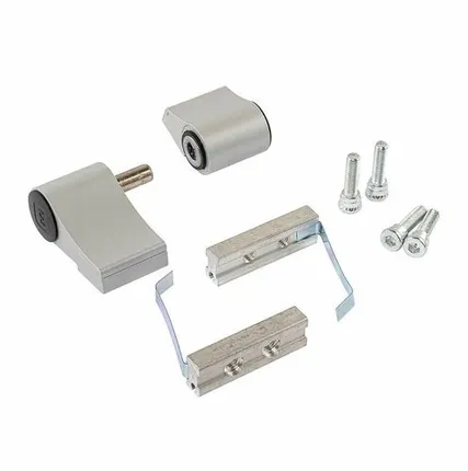 Фото №0 Петля дверная подшипниковая ELEMENTIS new, 2-х секционная, м/о 67, крепление на холодный профиль, серебро