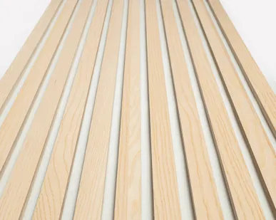 фото Акустическая реечная панель – Ясень, шпон - Белый - 3190 мм - Целая