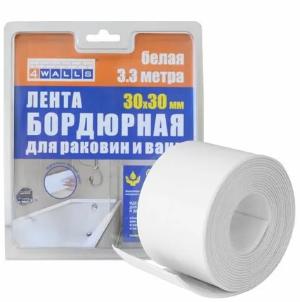 Фото №0 STB550B Лента бордюрная для раковин и ванн 30*30*3,3м белая (2112)