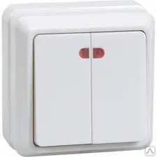 Фото №0 Выключатель ОП 2-м с подсв. (кремовый) Октава EVO21-K33-10-DC ИЭК