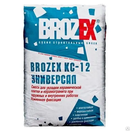 Фото №0 Клей для плитки BROZEX КС -12 Усиленный 25кг. внутр/наруж.работ