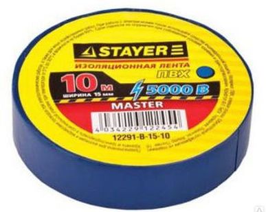 фото Изолента STAYER "MASTER" синяя, ПВХ, 5000 В, 15мм х 10м