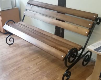 фото Скамейка парковая садовая со спинкой СРК-5ь1500х840х860