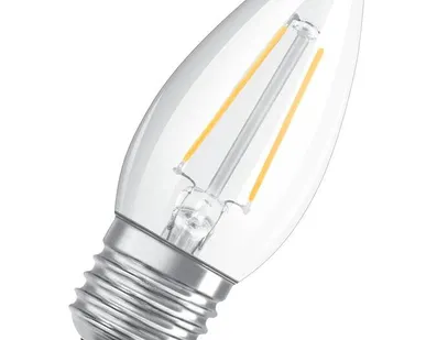 фото Лампа светодиодная филаментная LED STAR CLASSIC B 60 5W/840 5Вт свеча 4000К нейтр. бел. E27 600лм 220-240В прозр. стекл. OSRAM 4058075212428