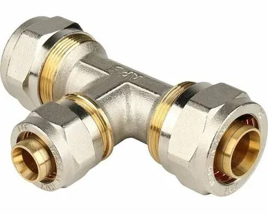 фото Тройник переходной STOUT 26х20х26 для металлопластиковых труб винтовой