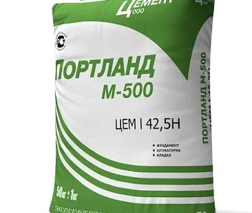 фото Портландцемент М500 ЦЕМ I 42,5Н Д0 (Воронеж), 50 кг (зеленый мешок)