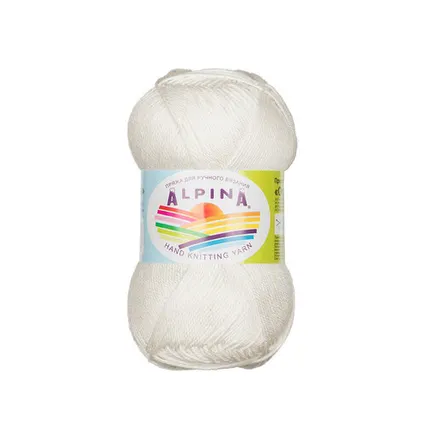 Фото №0 Пряжа ALPINA "ORGANICA" 80% хлопок, 20% лён 50 г 170 м №01 БЕЛЫЙ