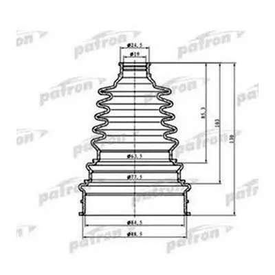 Фото №0 Patron Пыльник ШРУС универсальный (d22 39)(d57 120) PATRON PDC0001