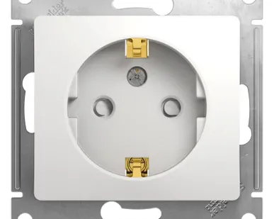 фото Механизм розетки 1-м СП Glossa 16А защ. шторки с заземл. бел. SchE GSL000145