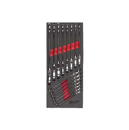 Фото №0 Ложемент Milwaukee с комбинированными ключами с трещоткой и шарниром MAX BITE™ - 15 ед. (1 шт)