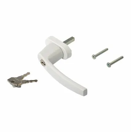 Фото №0 Ручка оконная с ключом Internika, 35 мм, белая, с винтами