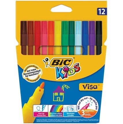 Фото №0 Фломастеры Bic Kids Visa , 12цветов
