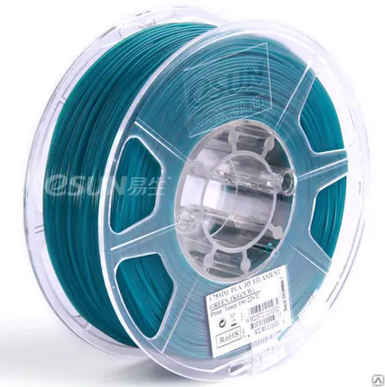Фото №0 Пластик ABS, 1.75 mm, катушка 1 кг зеленый