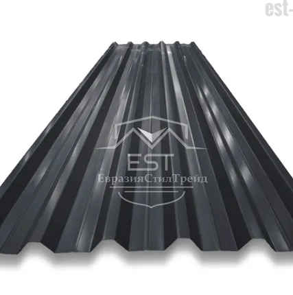 Фото №0 Профнастил Н-44х1000 Pe 0.45 | RAL 7024 Серый графит