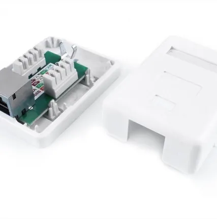 Фото №0 Розетка компьютерная 1-м ОП Dual IDC SB1-1-8P8C-C6-SH-WH RJ45 (8P8C) кат.6 экранир. Hyperline 430236