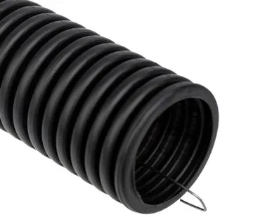 фото Труба гофрированная ПНД d40мм с протяжкой черн. (уп.15м) Rexant 28-0040-3