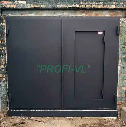 Фото №0 Накладные гаражные ворота с калиткой 3 мм