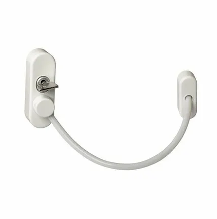 Фото №0 Детский замок (блокиратор) с тросиком и ключом Elementis, белый