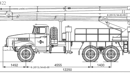 Фото №0 Автогидроподъемник ВС-28У Э.И. на шасси УРАЛ-4320 (6х6) (трехколен.)