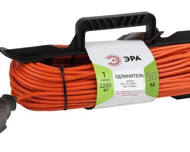 фото Удлинитель силовой UFx-1-2x1.5-50m-IP44 на рамке б/з 1 гнездо 50м ПВС 2х1.5 Эра Б0046823
