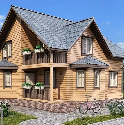 Фото №0 Загородный дом 148 кв.м. из обрезной доски