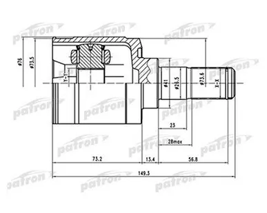 фото Patron ШРУС внутренний АКПП Elantra HD ор 495052HA21 Patron PCV1517