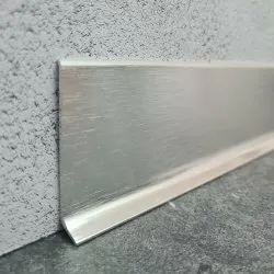 фото Сатинированный алюминиевый плинтус для пола APL 60 S