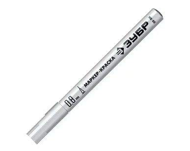 фото Маркер-краска Профессионал, ЗУБР МК-80, 0,8 мм, экстратонкий, белый, 1 шт